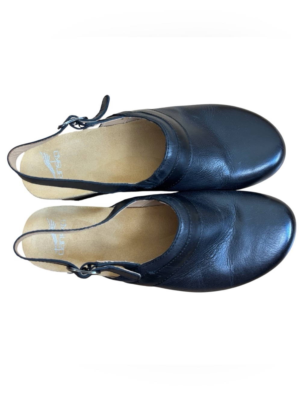 Dansko Tammy Milled Burnished Clog Shoe Size 40 US 9.5-10 Black Leather - Picture 3 of 6